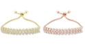 Macy's Diamond Accent Leaf Bolo Adjustable Bracelet 